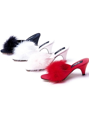 Plus Size Lingerie | Plus Size Shoes | Pumps & Stilletos | Marabou Slipper Pumps 2.5" Heel | Hips & Curves; Toys 