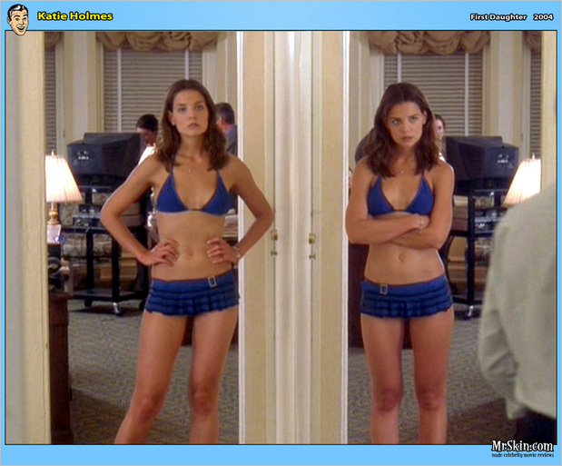 Katie Holmes in a hot blue swim suit; Celebrity Hot 