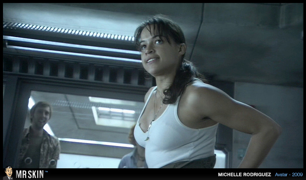 Michelle Rodriguez sexy white top; Celebrity Hot 