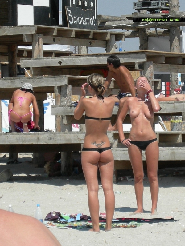 Pussy on Beach - Blonde Lesbians At The Nude Beach; Amateur Beach 