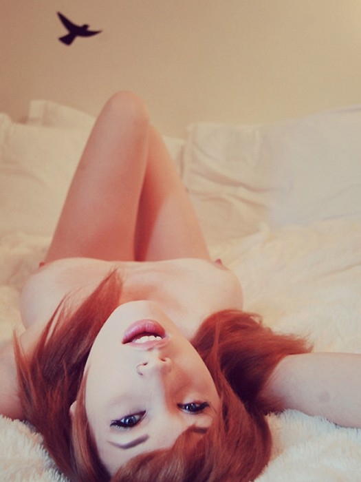 Redhead lying on the bed; Red Head Erotic 